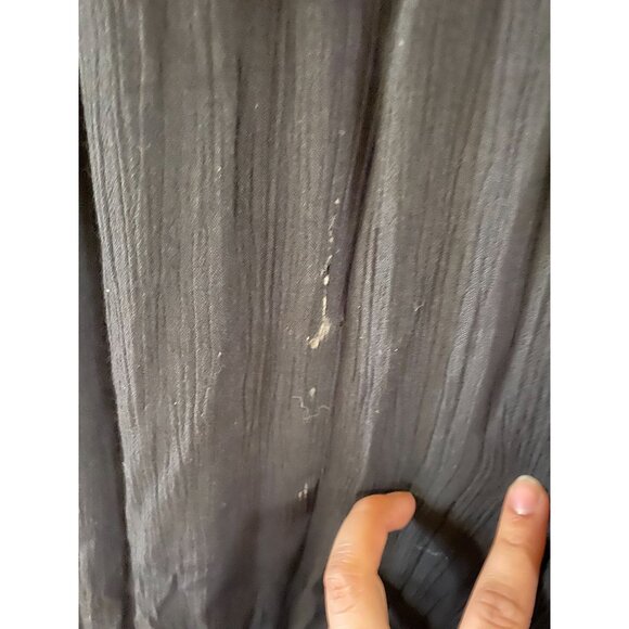 Drapers & Damons PM Black Embroidered Rayon V-Neck Midi Dress With Red Rose Acce - Picture 6 of 6